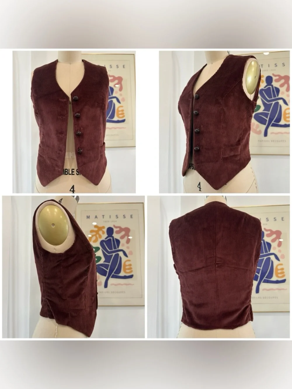 Vintage 60βs/70βs Brown Three-Piece Corduroy Skirt Suit - Picture 7 of 16